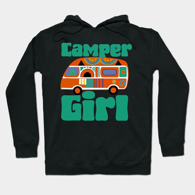 Camper girl Hoodie by Suzy Shackleton felt artist & illustrator